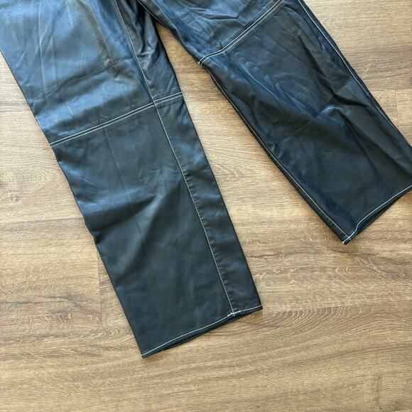 Free People It Factor Vegan Leather Straight Leg Pants - Picture 3 of 10